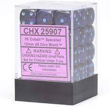 CHX 25907 Speckled Cobalt 12mm D6 Dice Block