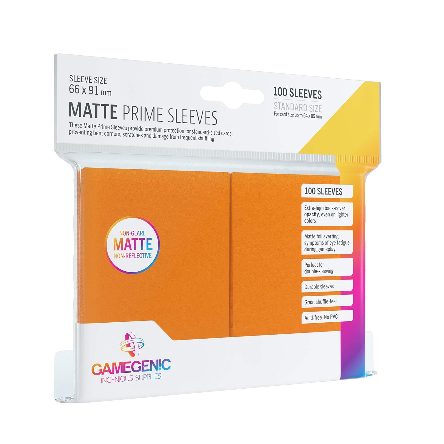 Gamegenic Matte Prime Sleeves Orange