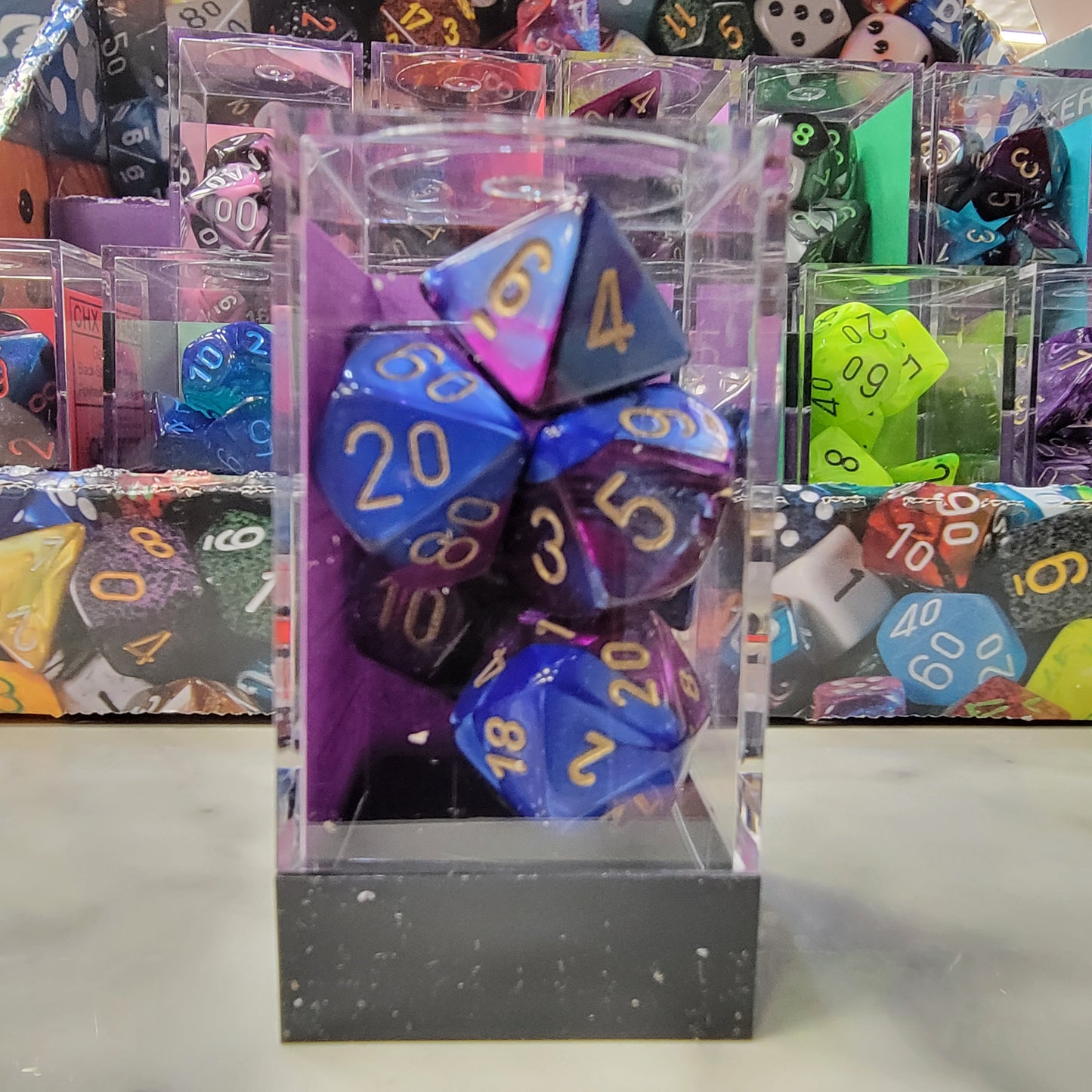 CHESSEX Gemini Blue-Purple/Gold 7 Die Set