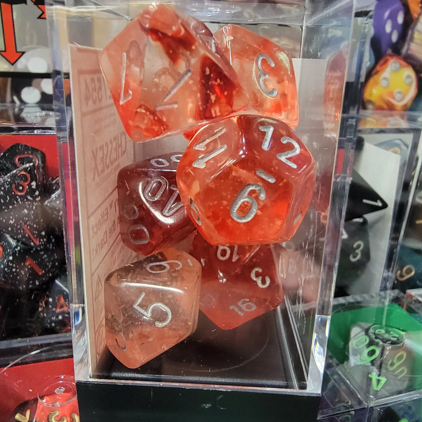 CHX 27554 Nebula Red/Silver Polyhedral 7 Die Set