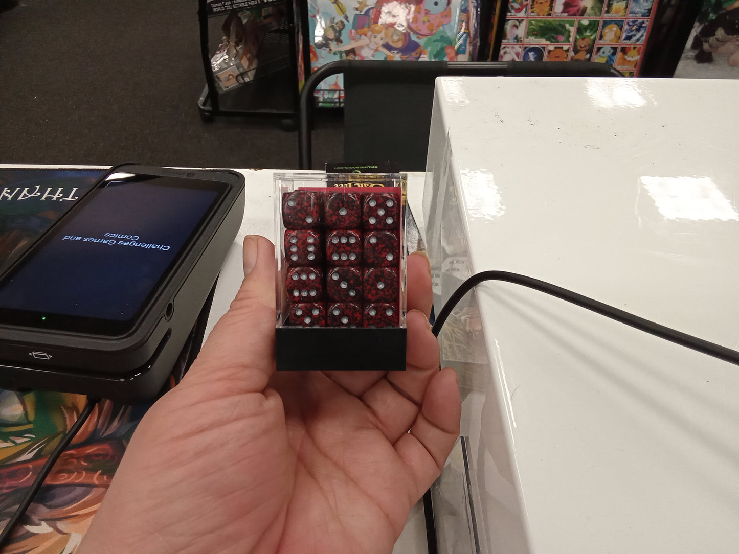 CHX 24944 Speckled Silver Volcano 12mm D6 Dice Block