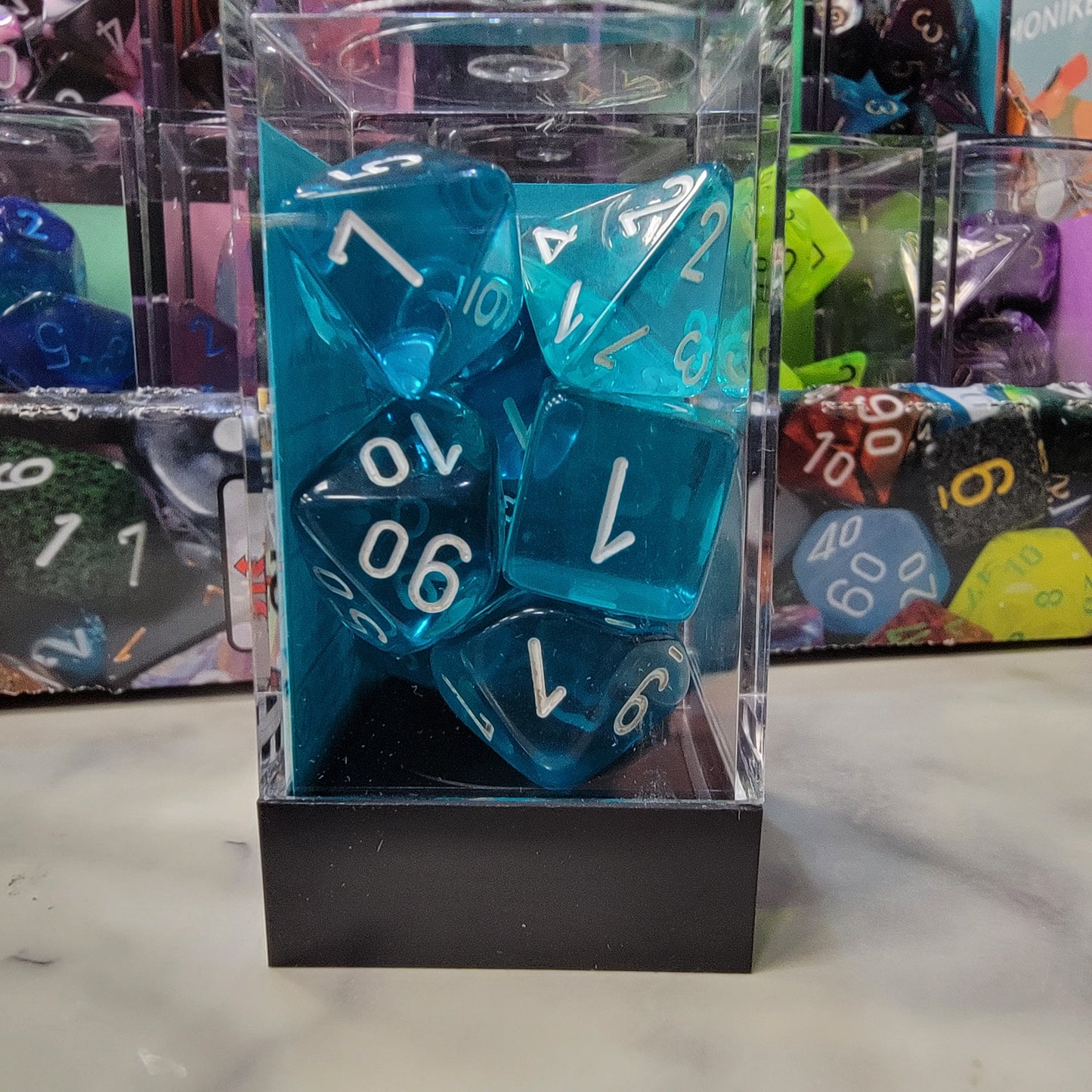 CHESSEX Translucent Teal/White