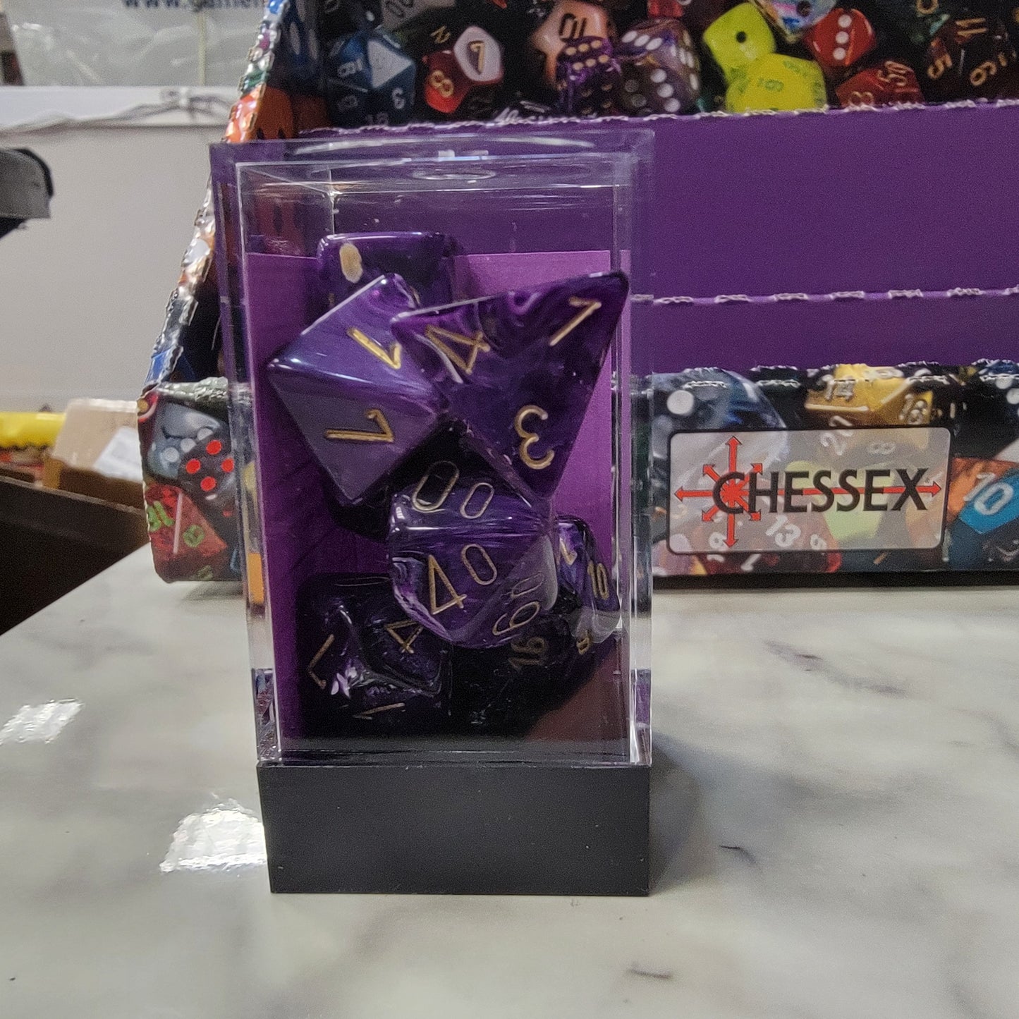 CHESSEX Vortex Purple/Gold 7 Die Set