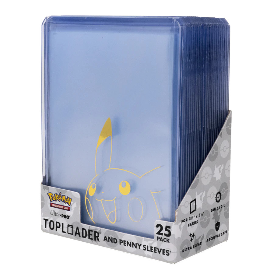 UltraPro POKEMON PIKACHU TOPLOADER AND PENNY SLEEVES COMBO PACK 25CT