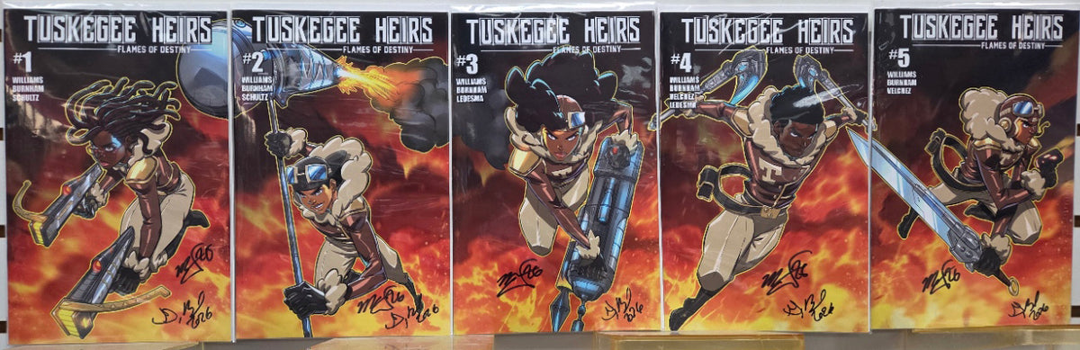 Tuskegee Heirs Issues 1-5 Connecting Limited-Edition Signed Covers