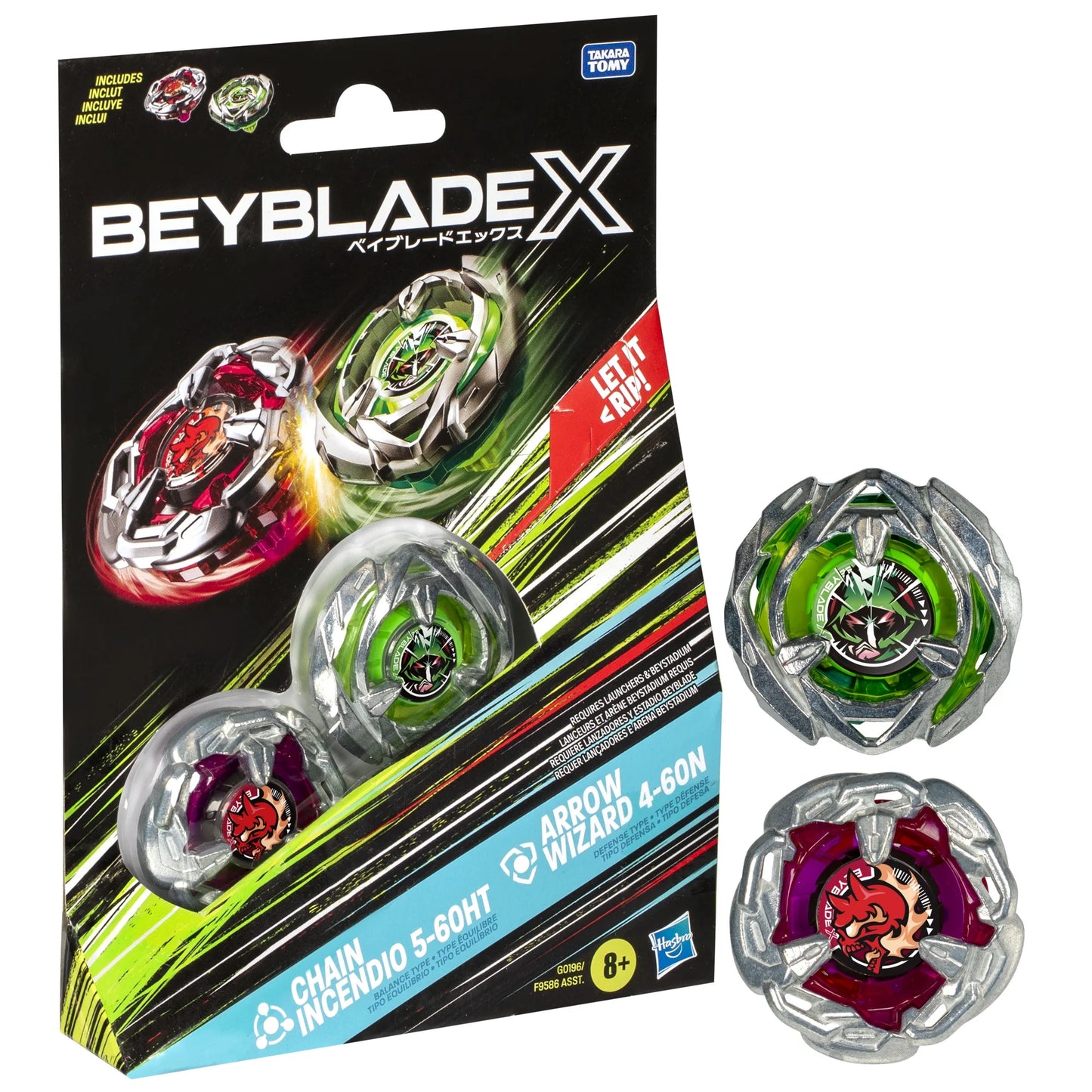 Beyblade X Chain Incendio 5-60HT Arrow Wizard 4-60N Dual Pack