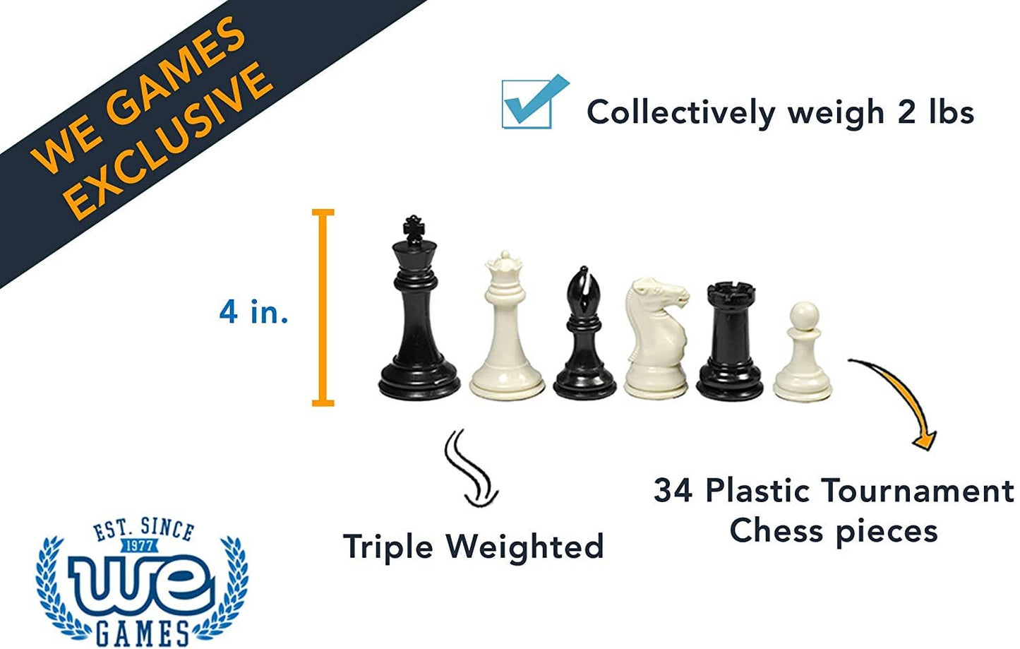 WE Games Ultimate Tournament Chess Set in Pink with Vinyl Chess Mat, Canvas Bag & Super Triple Weighted Chessmen with 4" King