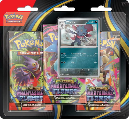 Pokemon Phantasmal Flames 3 Pack Blister [Weavile] - ME02