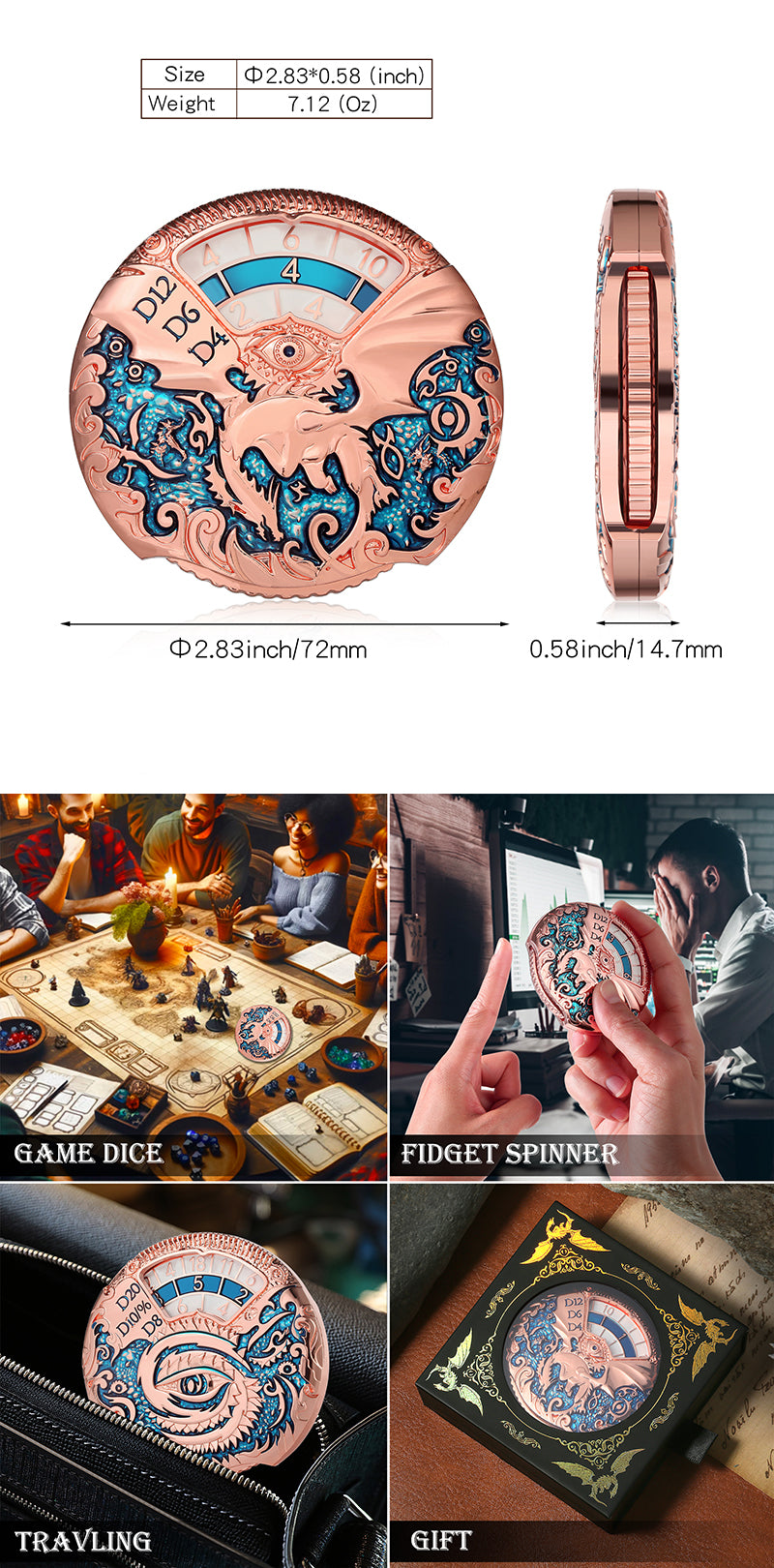 Spinner Dice [Blue & Copper]