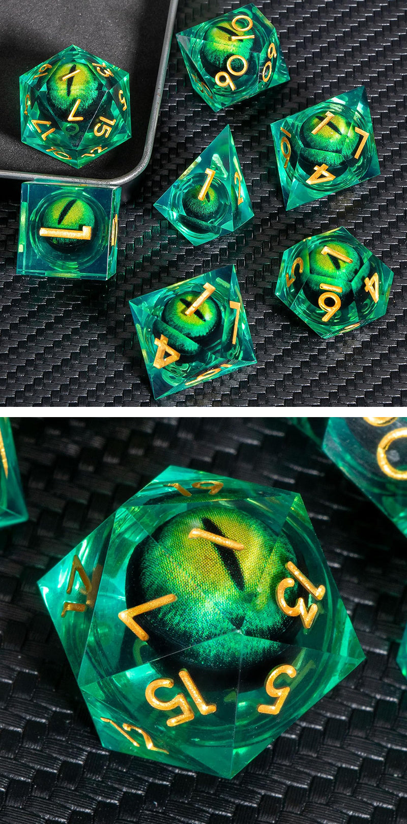 Sharp Edge Dice Set (7pcs) (Dragon Eye) [Specimen]