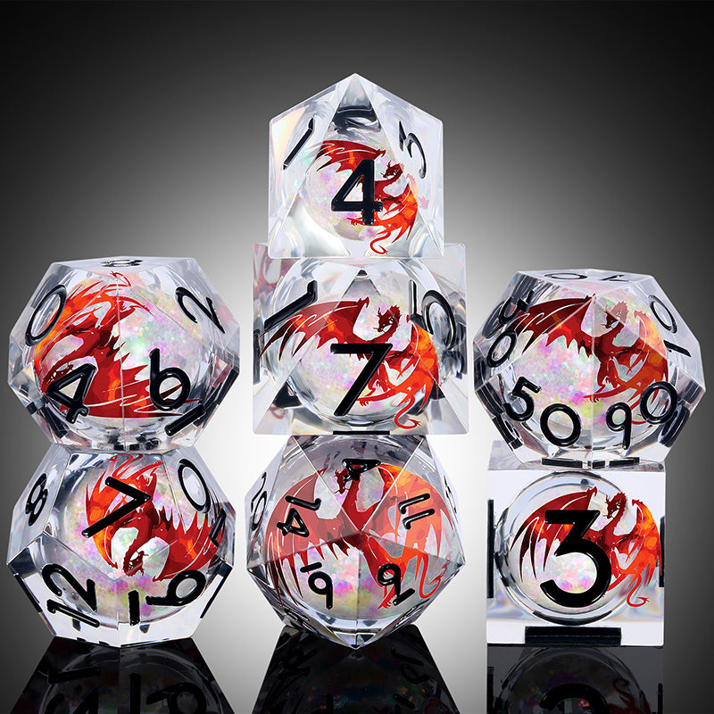 Liquid Core Dice Set (7pcs) (Dragon) [Ember]