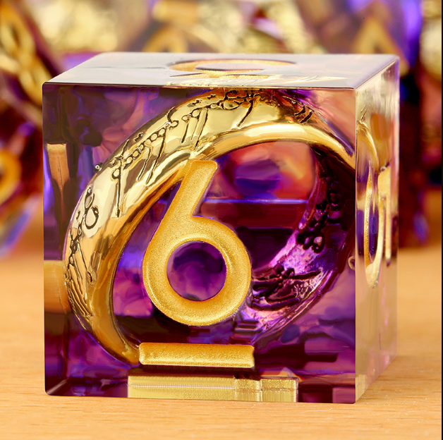 Sharp Edge Dice Set (7pcs) (Rings) [Purple]
