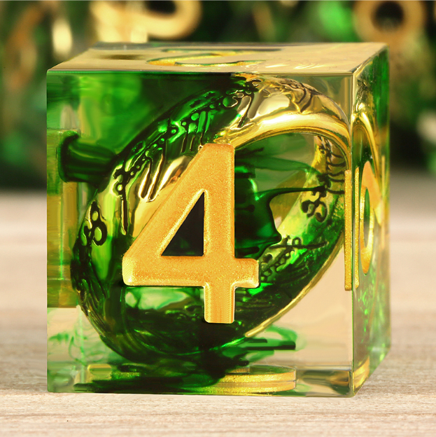 Sharp Edge Dice Set (7pcs) (Rings) [Green]