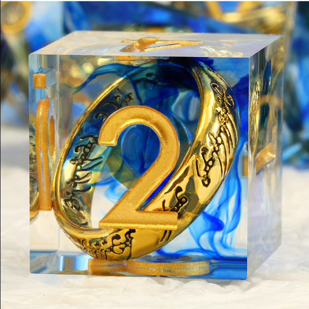 Sharp Edge Dice Set (7pcs) (Rings) [Blue]