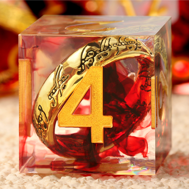 Sharp Edge Dice Set (7pcs) (Rings) [Red]