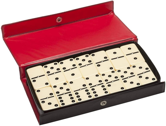 Double Six Dominoes with Spinners - Ivory Tiles, Club Size