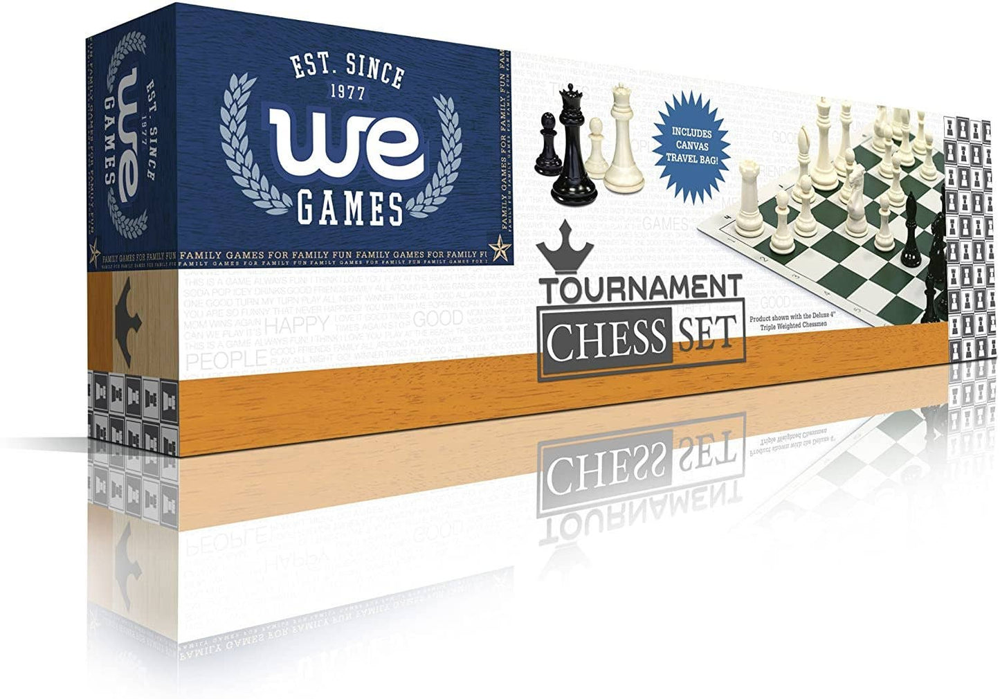 WE Games Ultimate Tournament Chess Set in Burgundy with Vinyl Chess Mat, Canvas Bag & Super Triple Weighted Chessmen with 4" King