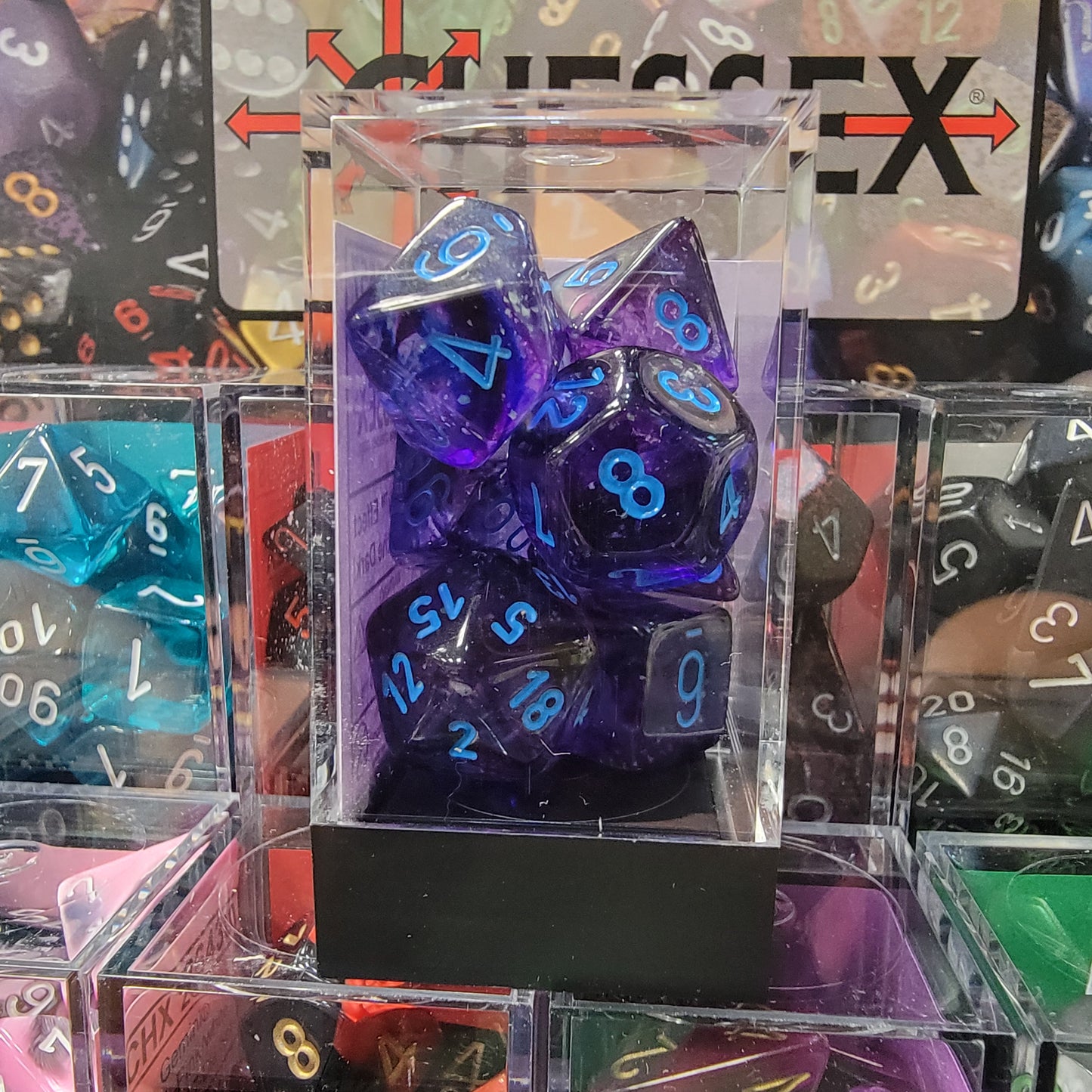 CHESSEX Nebula Nocturnal Blue 7 Die Set