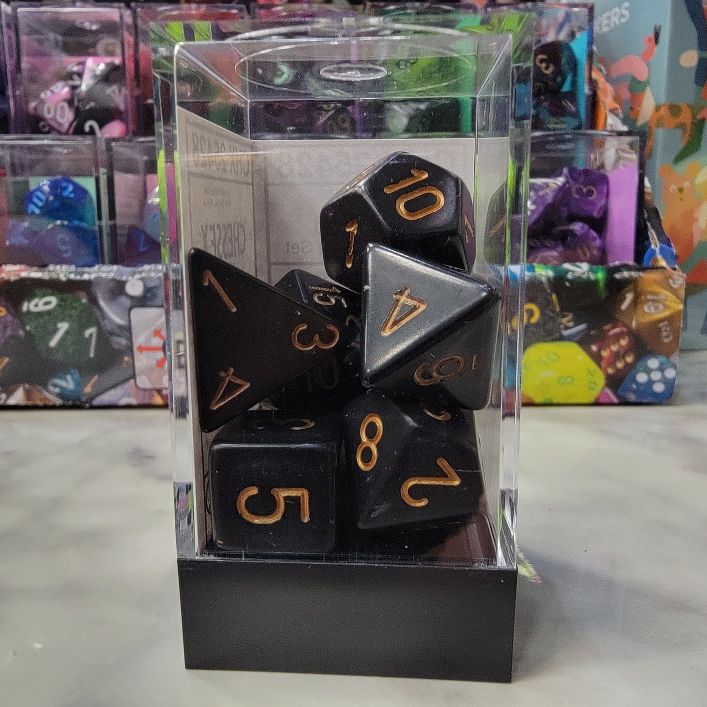 CHESSEX Opaque Black/Gold 7 Die Set