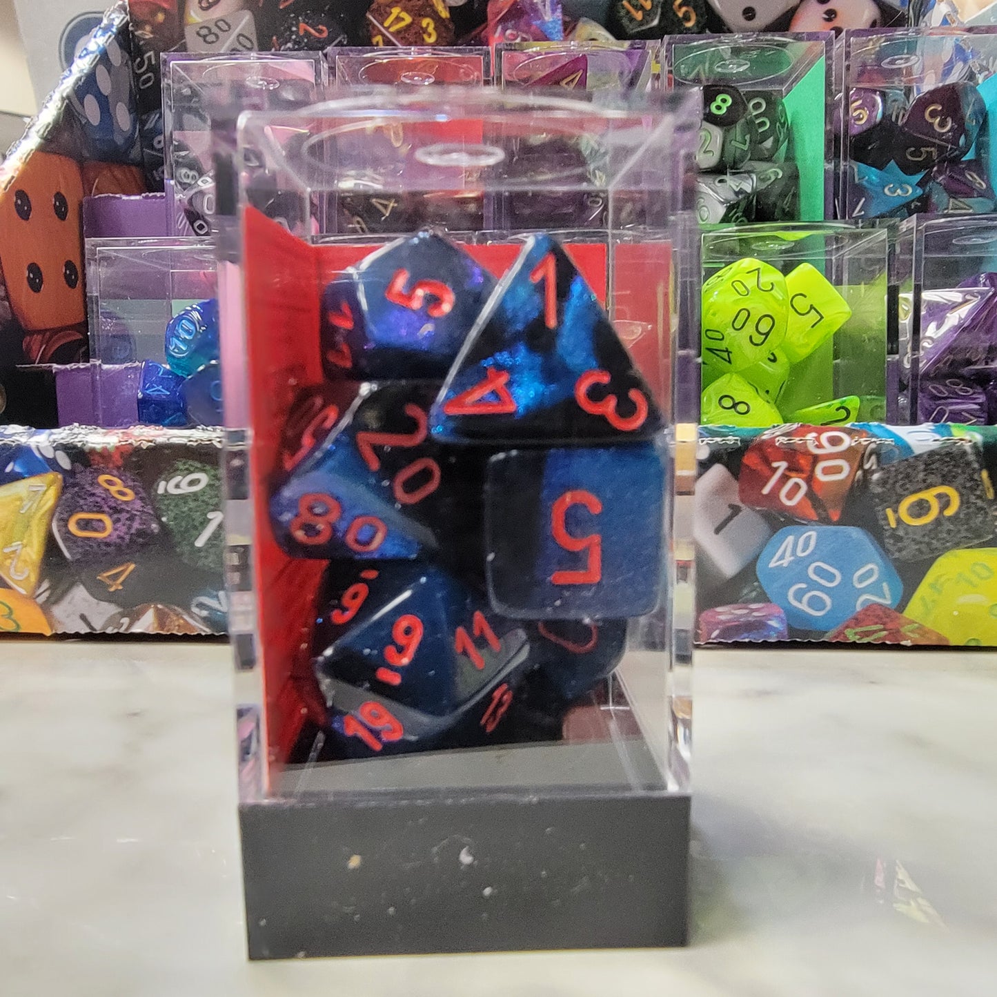 CHESSEX Gemini Black -Starlight 7 Die Set